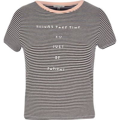 Black stripe neat t-shirt